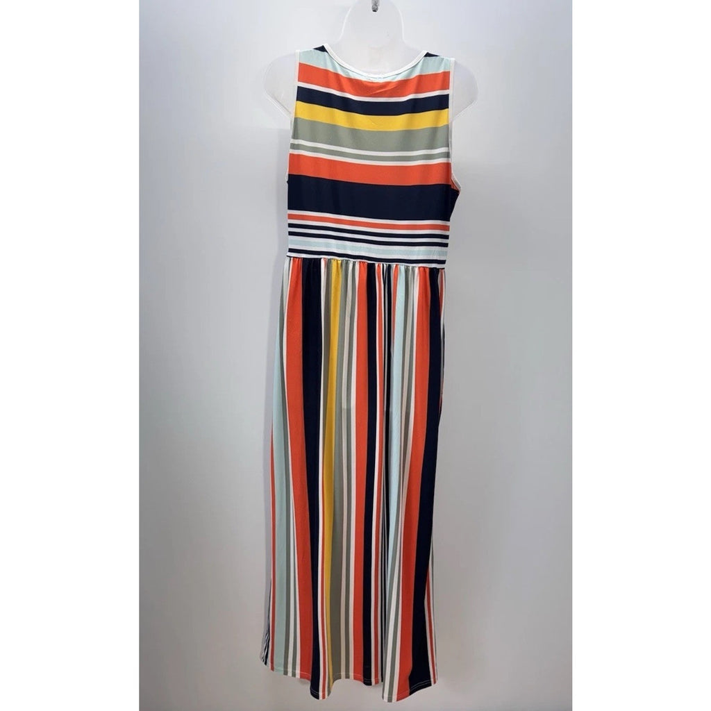 Hount Women's Sleeveless Striped Long Maxi Dress Size Large