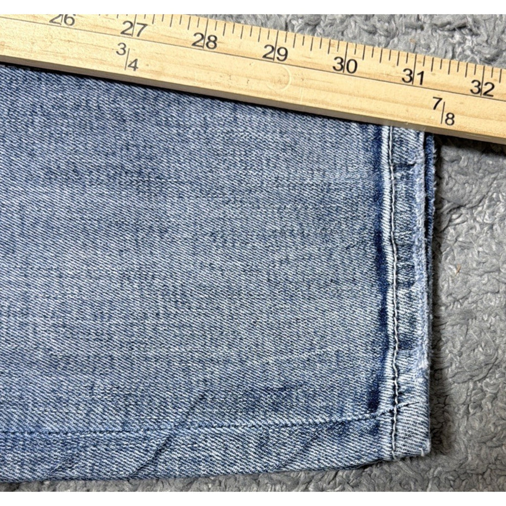 Buckles DEPART WEST Trouper Skinny Stretch Distressed Blue Denim Jeans Mens 36R