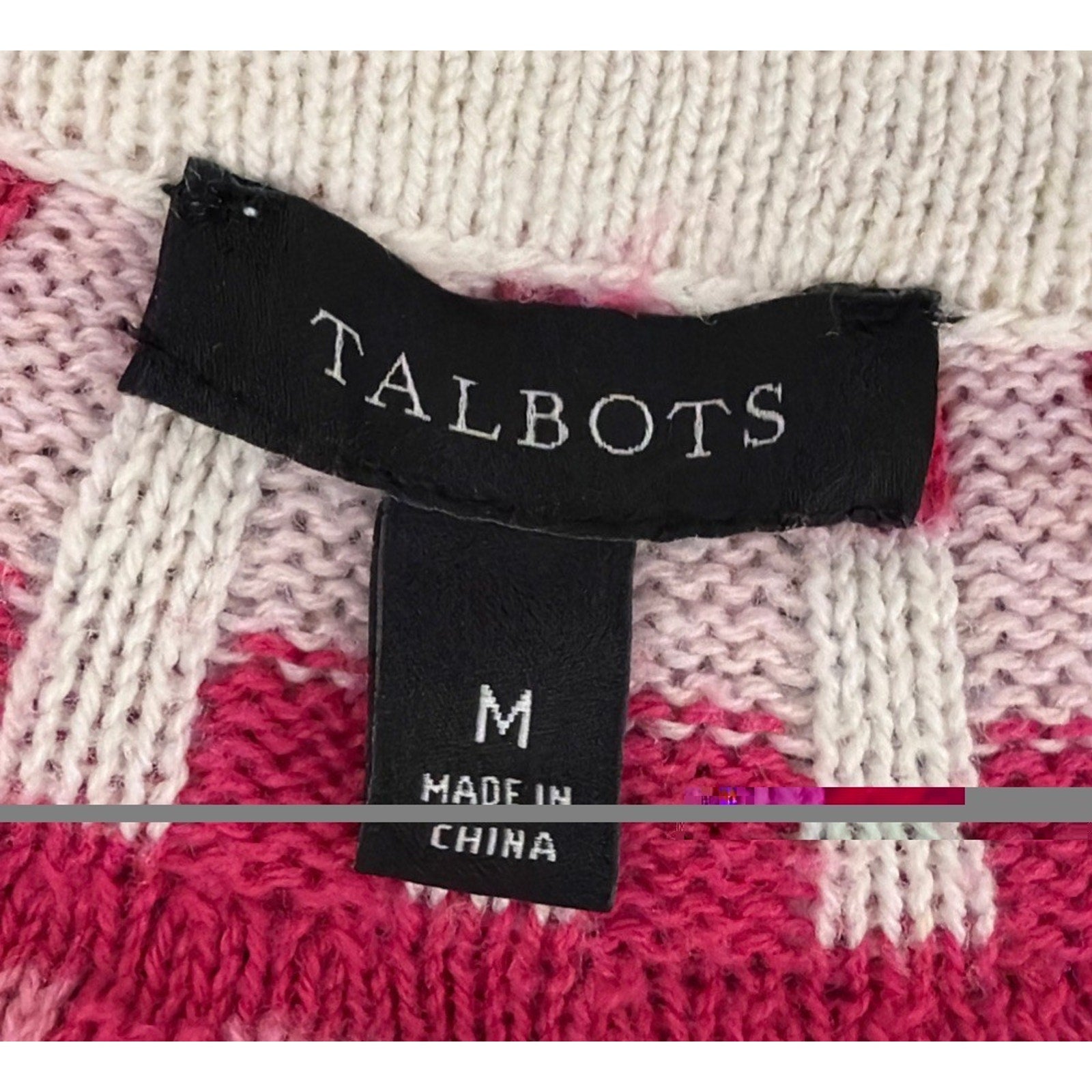 Talbots Women M Fair Isle Long Sleeve Pullover Rib Yoke Crewneck Sweater
