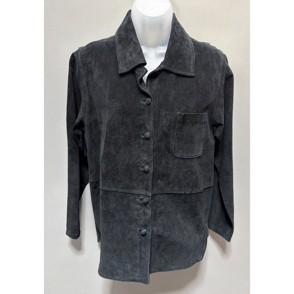 Vtg LISA International Black Genuine Suede leather Jacket Women’s Small