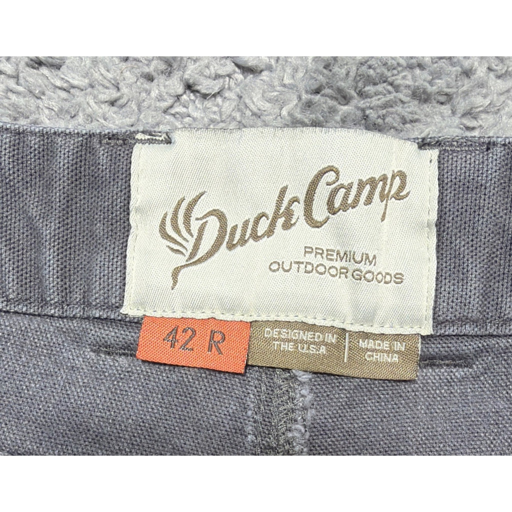 Duck Camp Brush Pants Mens 42R Gray Canvas Heavy Duty Cordura Stretch