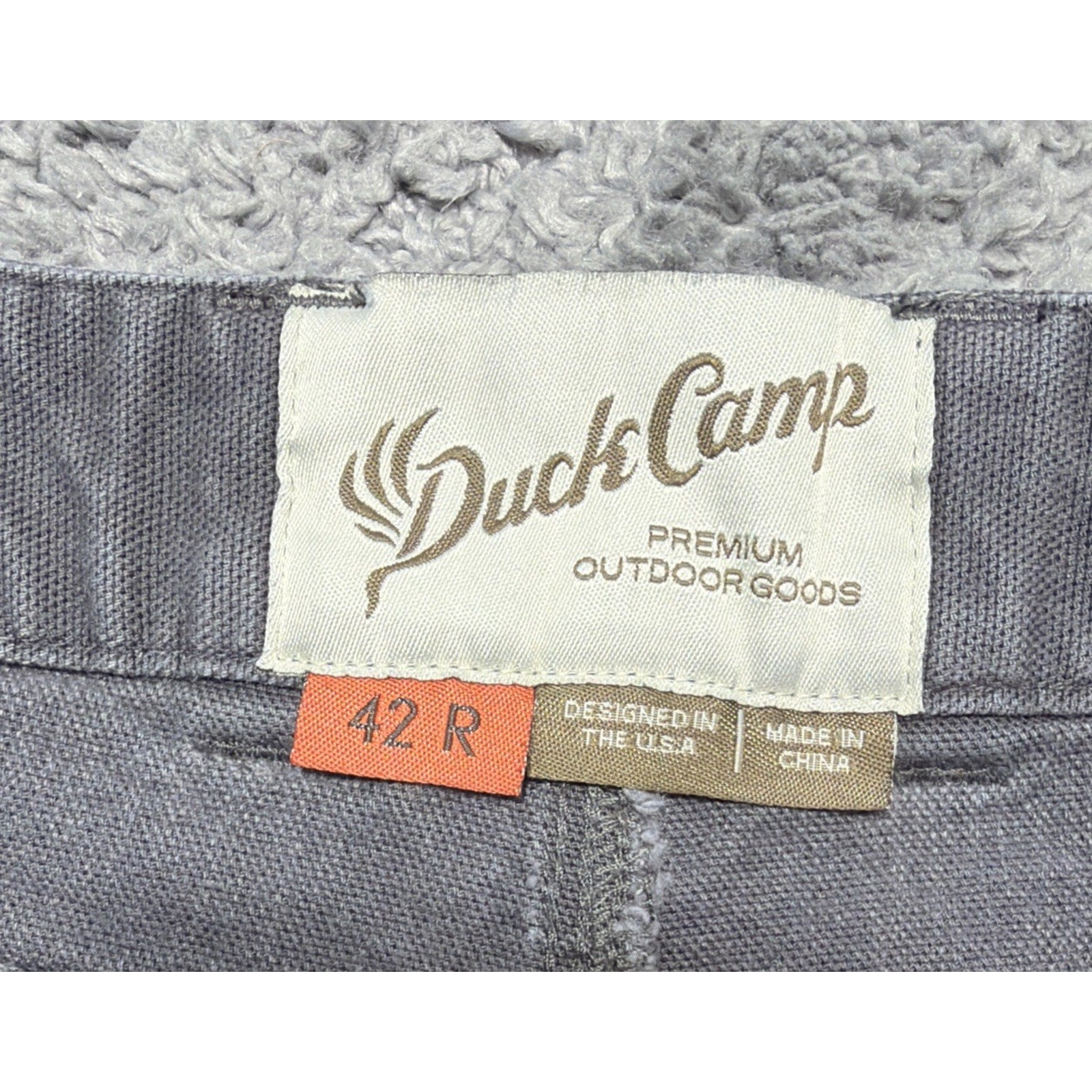 Duck Camp Brush Pants Mens 42R Gray Canvas Heavy Duty Cordura Stretch