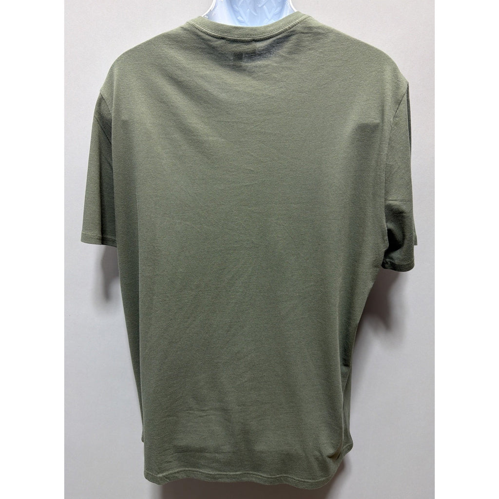 EXPRESS Men's Solid Essential Crew Neckline Logo T-Shirt, Green Sz XL
