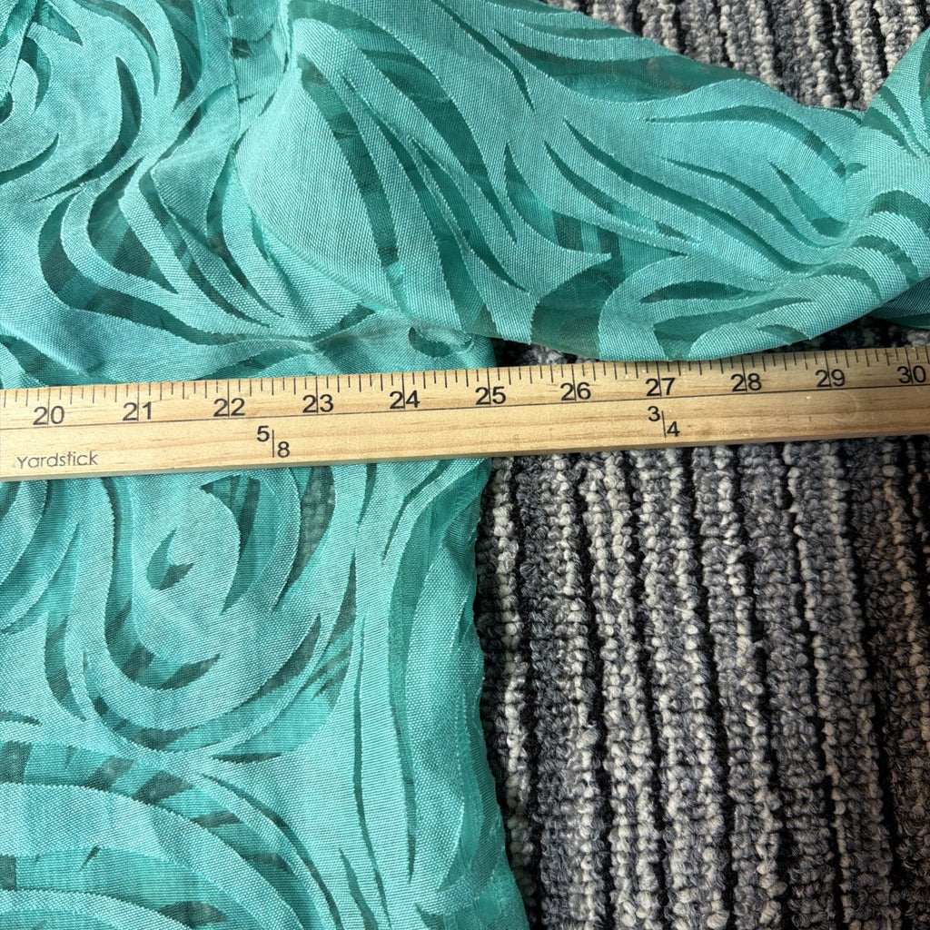 Alfred Dunner Plus Sz 20 Burnout Cover Up Lace Aqua Button-Up Blouse NWT