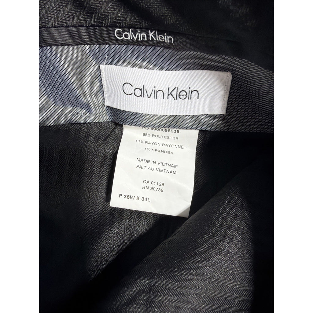 Calvin Klein Mens Slim Fit Tech Performance Solid Pants Navy Blue 36x32 Hem