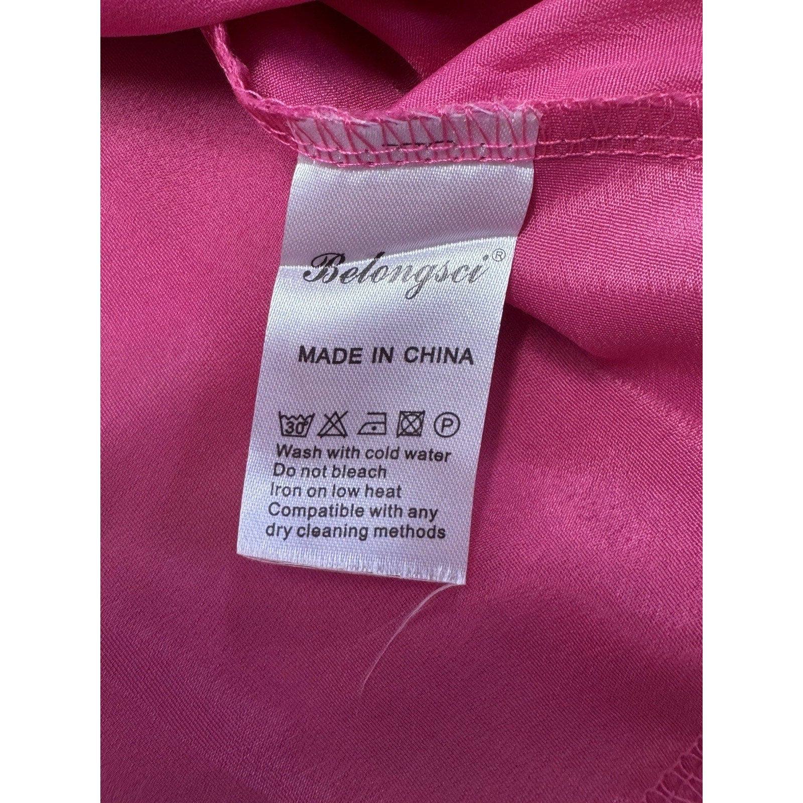 Belongsci Women’s Bright Pink Bell Sleeve Shift Dress Size M NWT Boutique
