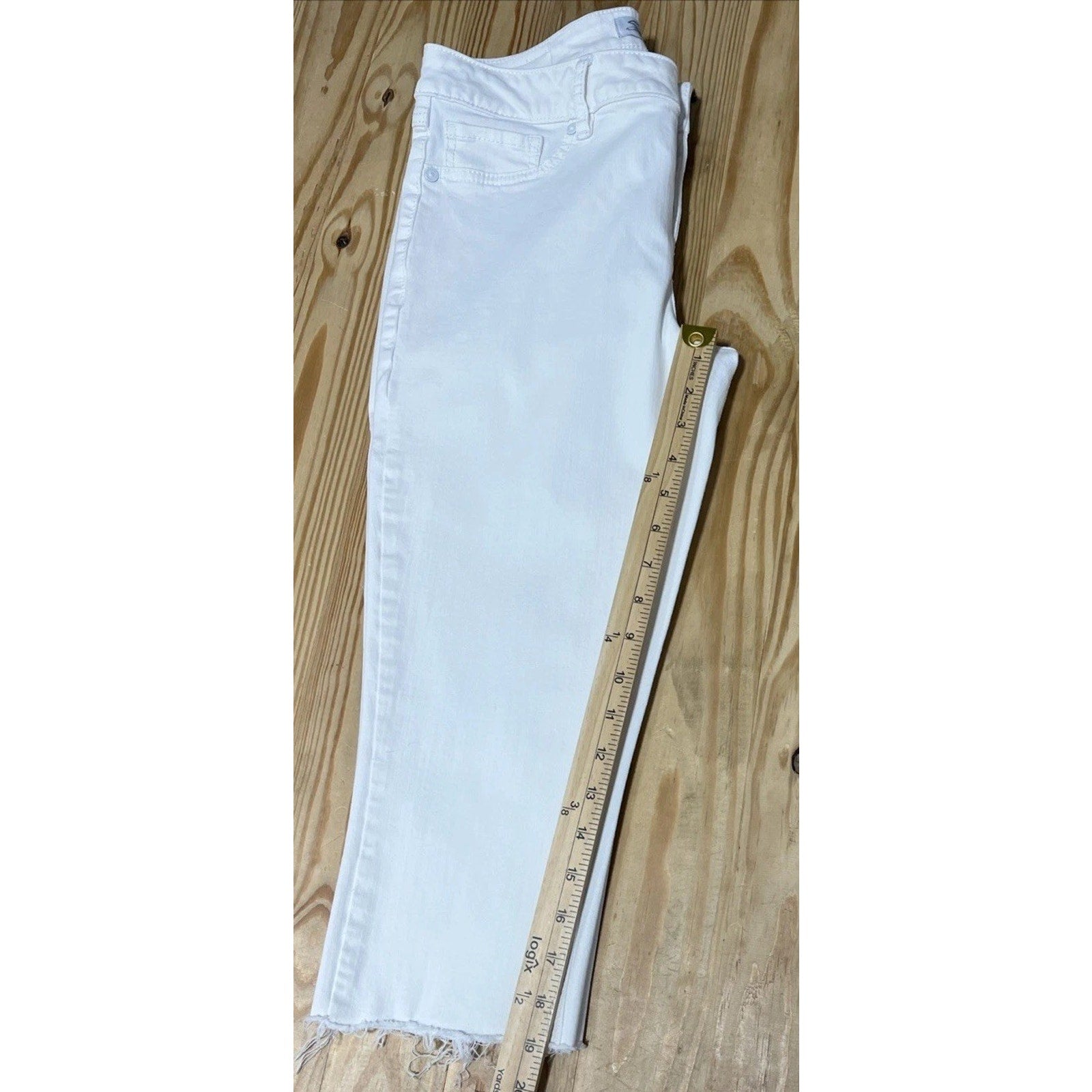 Seven7 Breezy Crop Pant Skimmer Skinny White Size Raw Hem 30x19