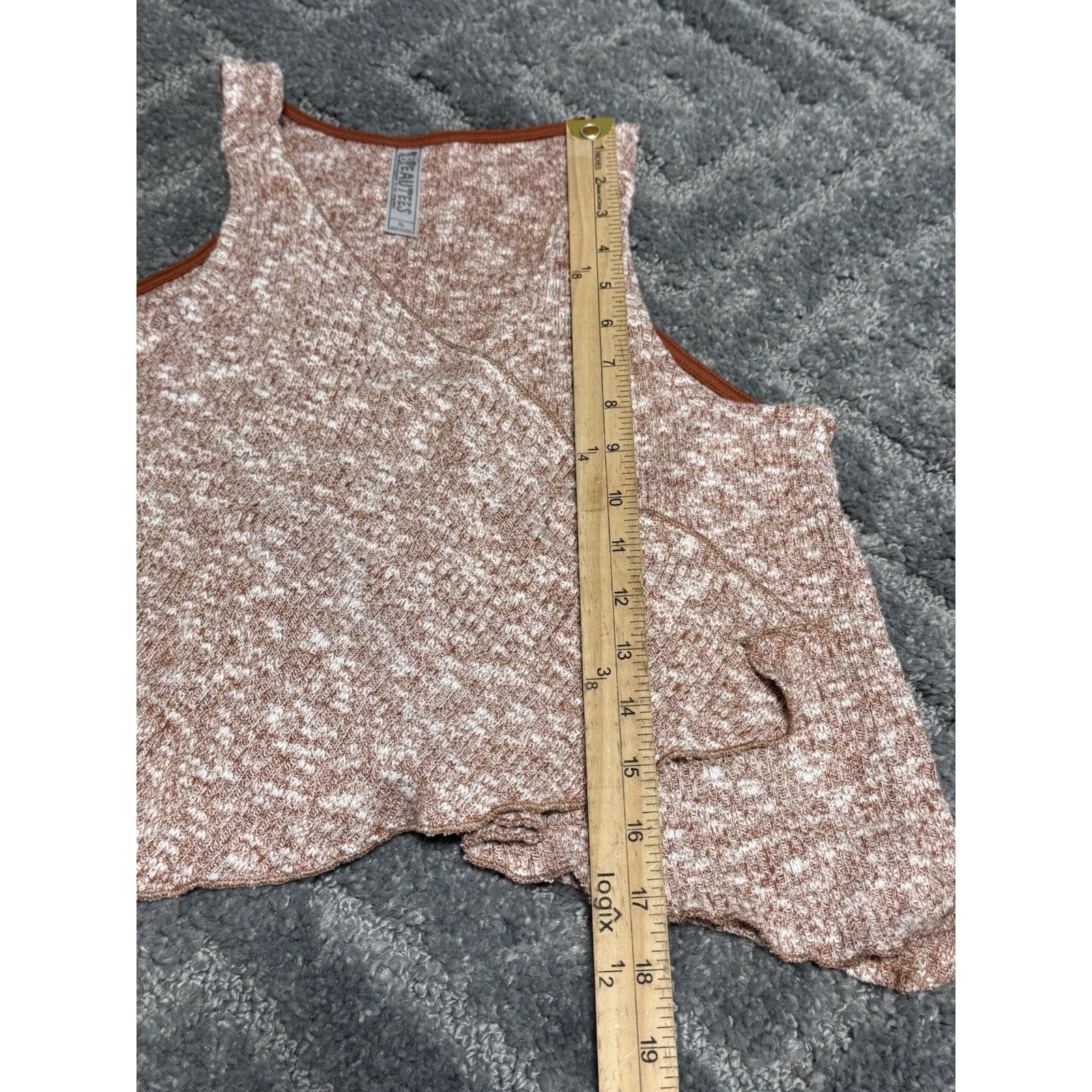 Beautees Cardigan Vest Coral Brick Girls Size X-Large Cropped Dress Boho