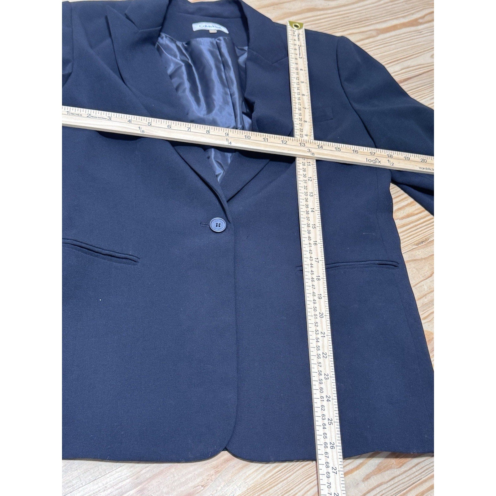 Calvin Klein Solid Black One Button Blazer Women’s Size 12