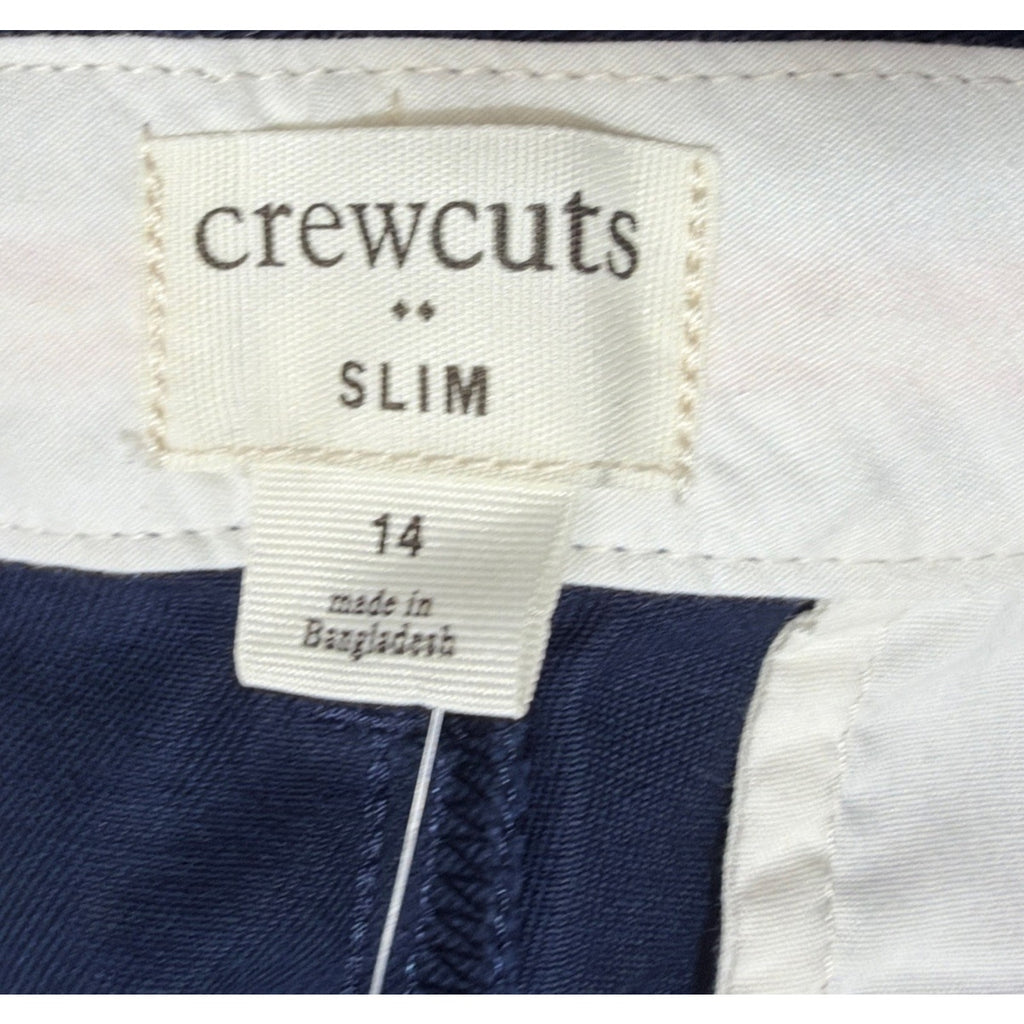 J Crew Crewcuts Youth 14 NEW Navy Blue Slim Chino Pants Button Front 29x28.5