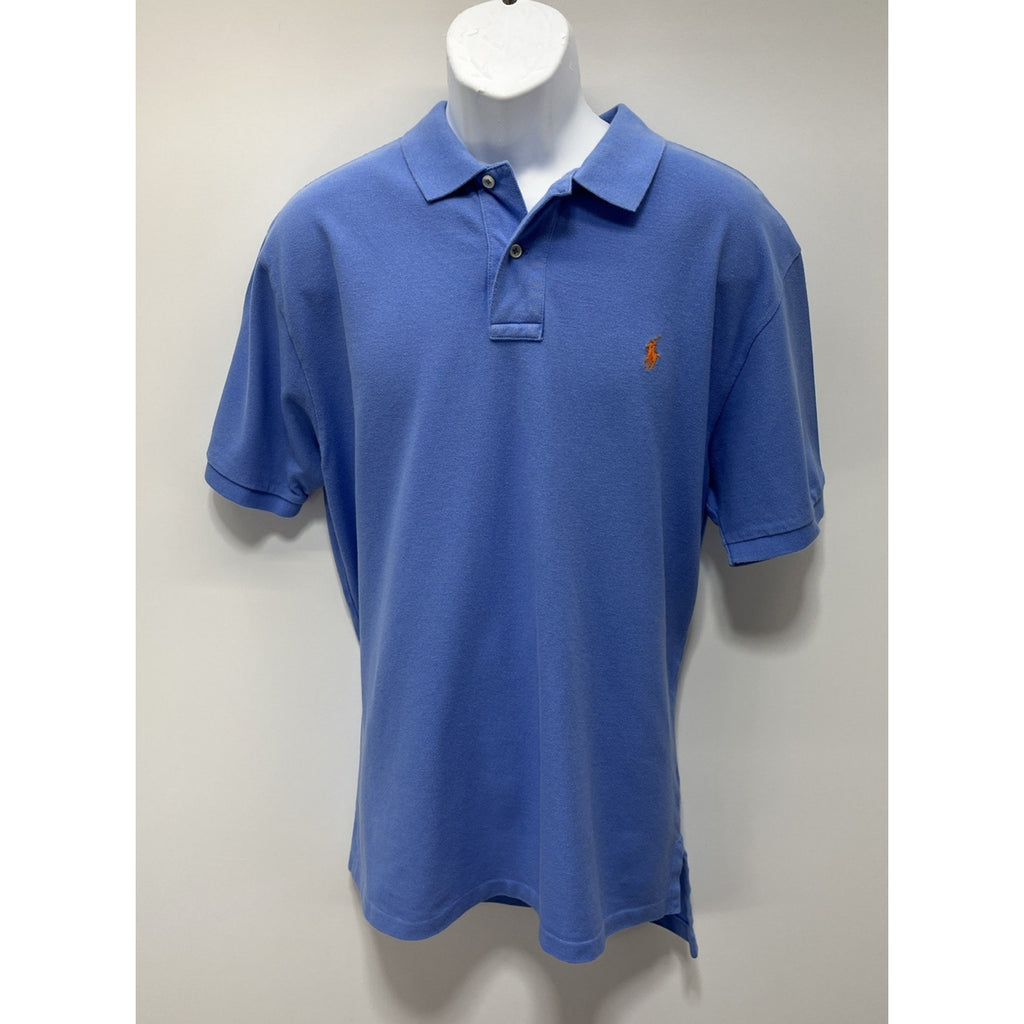POLO Ralph Lauren Men's POLO style Blue with Orange Polo Logo shirt Sz XL