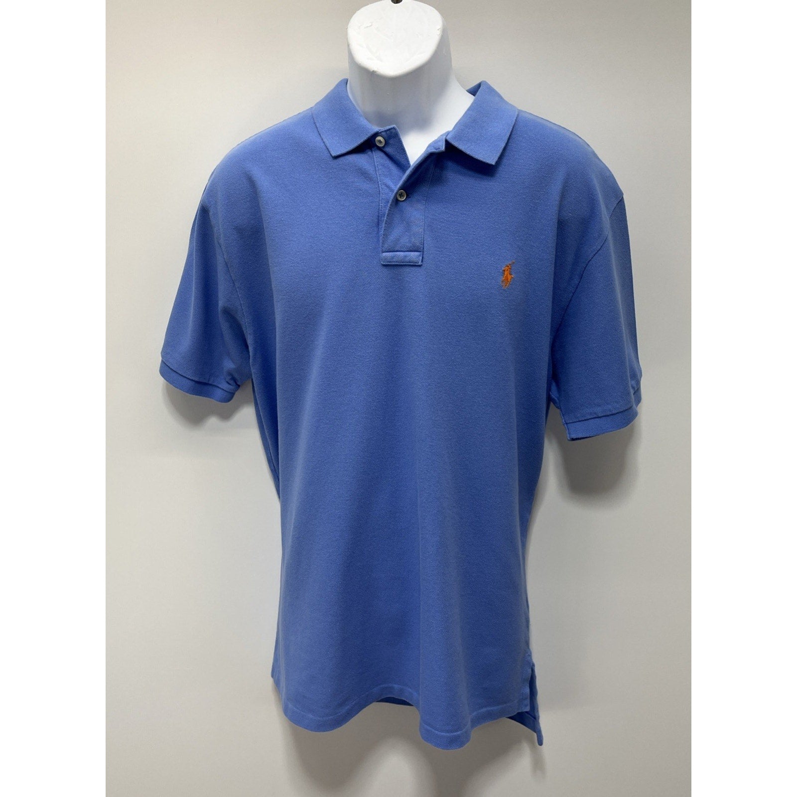 POLO Ralph Lauren Men's POLO style Blue with Orange Polo Logo shirt Sz XL