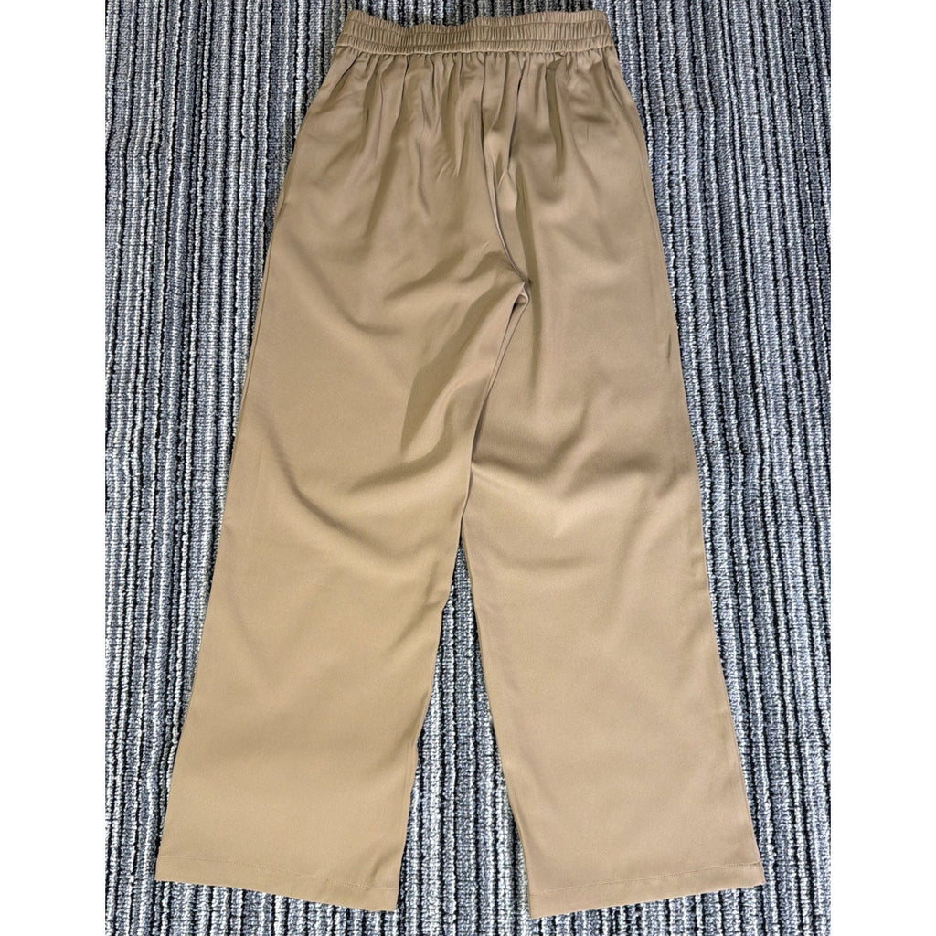EllaEase Women’s XXS Petite Khaki High Rise Straight Leg Pants Pockets Stretch
