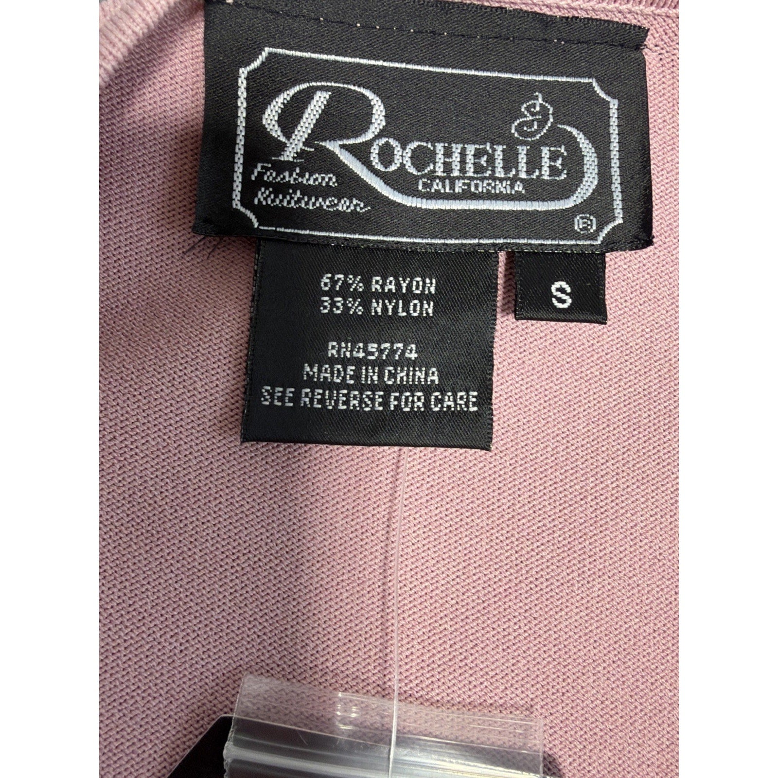 Vtg Rochelle Top Womens S Pink Floral Embroidered Embellished Long Sleeve New