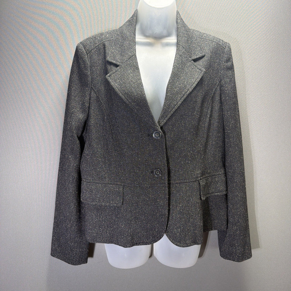 Rafaella Sz 14 2 Button Professional Career Blazer Gray Women Stretch