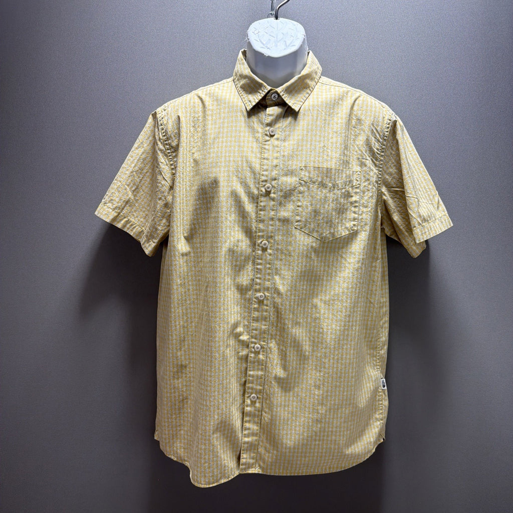 The North Face Yellow&White Striped Cotton Button Up Shirt. Size Large