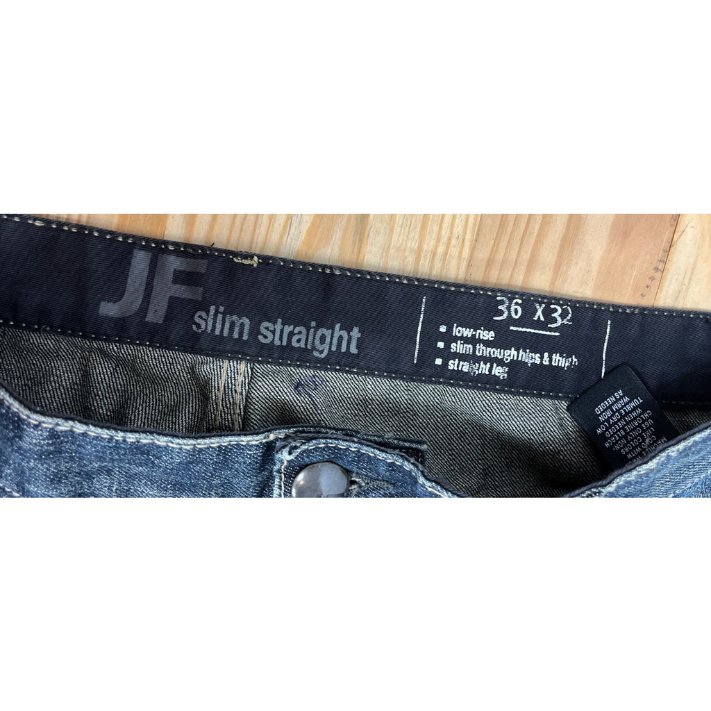 NWT J. Ferrar JF Mens 36x32 Modern Fit Slim Straight Blue Medium Wash Jeans