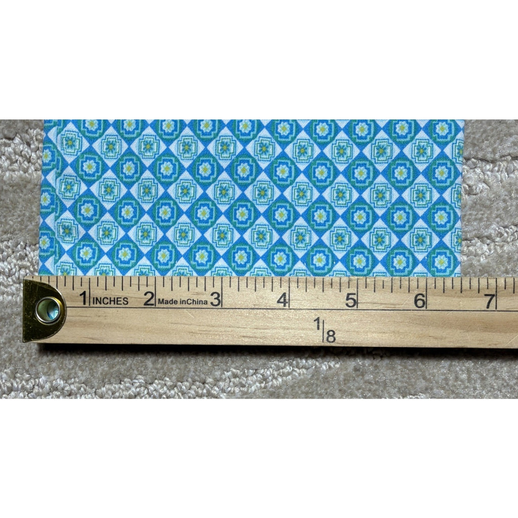 ATTYRE Stretch Mid Rise Crop Pants size 4 Petite Pull On Blue Geometrical Print