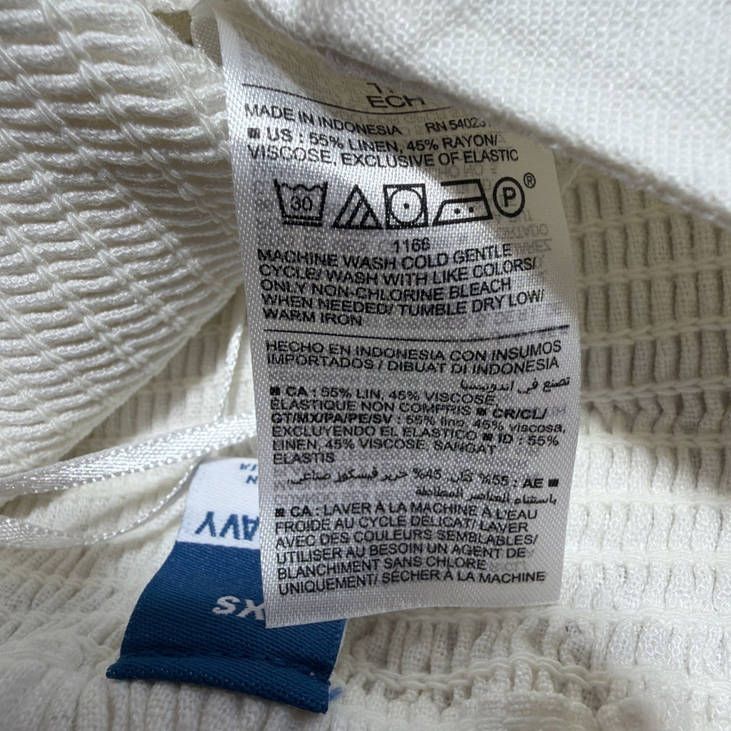 Old Navy Women's White Linen Blend O ring Halter Neck Romper Beachy Size XS New