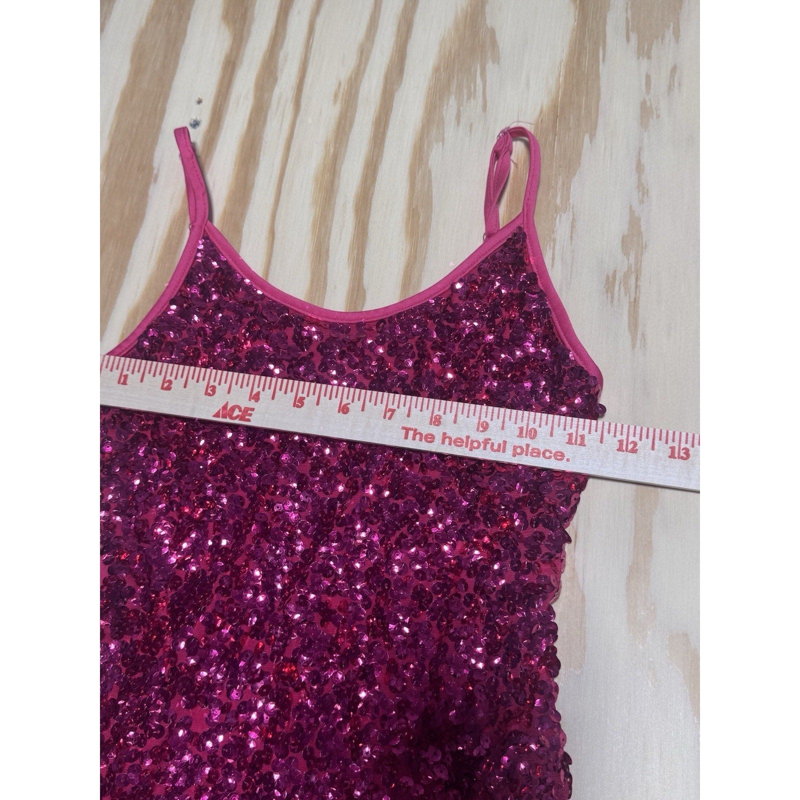 Alexandra Collections Girl's Hot Pink Sequined Tank Top Dance Formal Dress Up YL