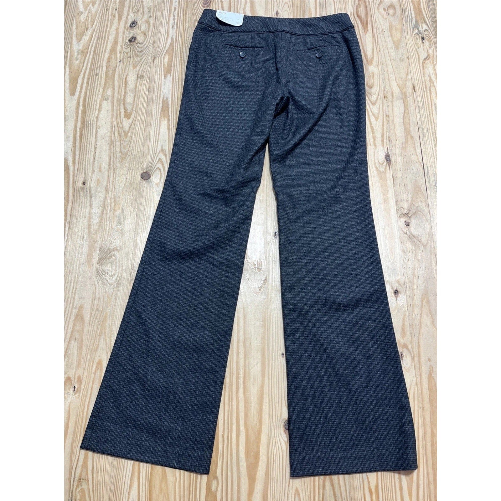Ann Taylor Women Gray Tweed Striped High Rise Flare Leg Trouser Pants 10 L NWT