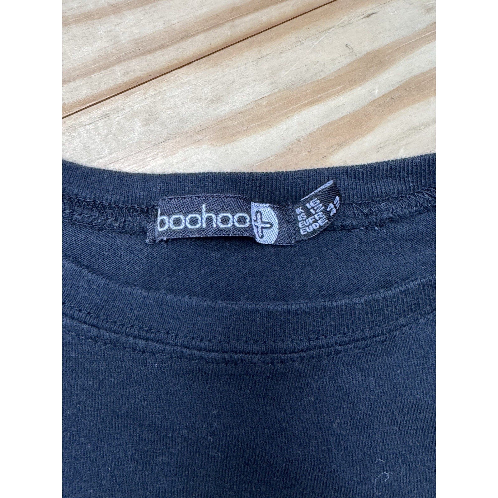 Boohoo Women's Black La Femme Paris Lips Graphic Shirt Size Large (12) Y2k Vibe