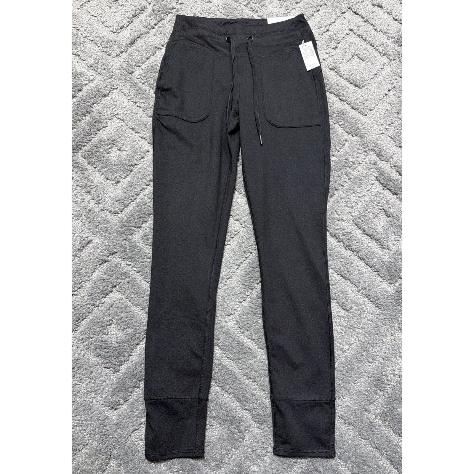 Maurices Drawstring Leggings Pockets Womens XS Long High Rise Fleece Lined 28”