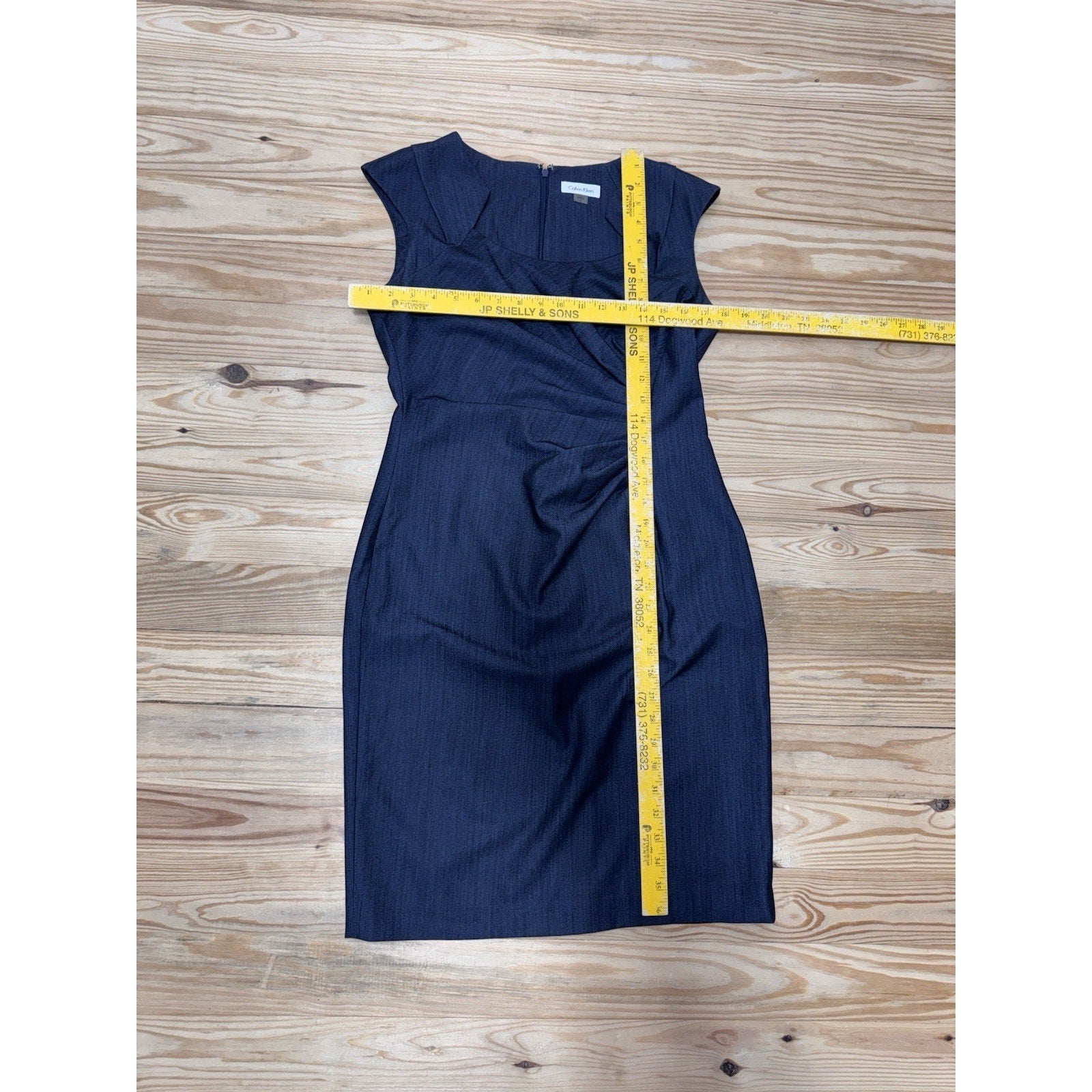 Calvin Klein Dress Navy Blue Sheath Cap Sleeve Career Women’s Size 6