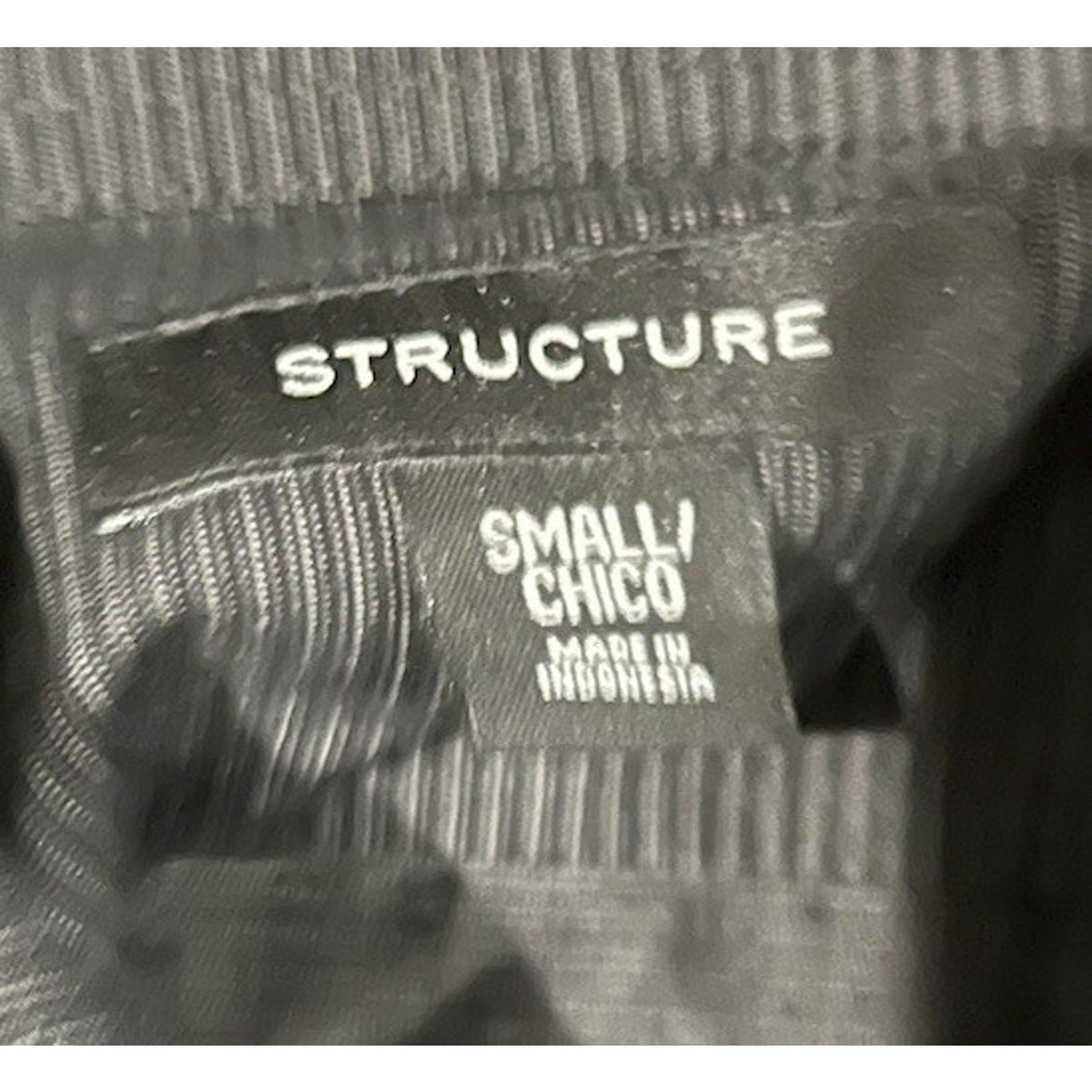 Y2K Structure Men’s Texture Cargo Shirt Black Onyx Size Small NWT