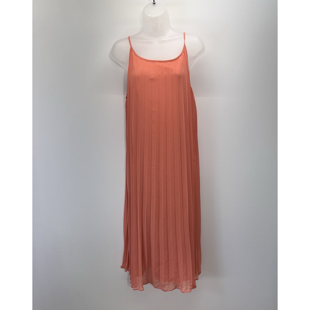 BCBGeneration Pleated Persimmon Orange Shift Dress Women’s Size Medium NWT