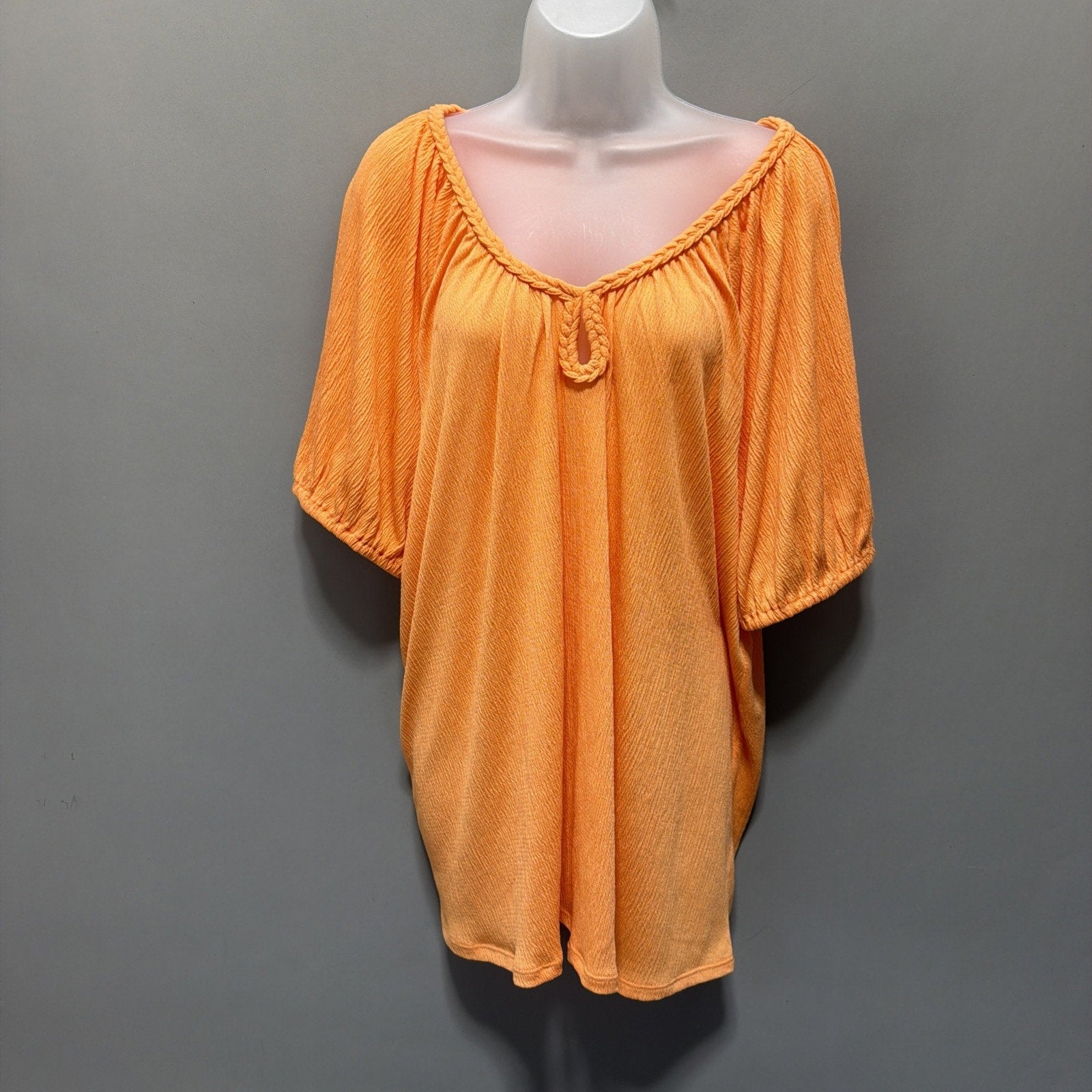 Lane Bryant Braided Keyhole Neck Top blouse Tunic Plus Size 18-20 NWT