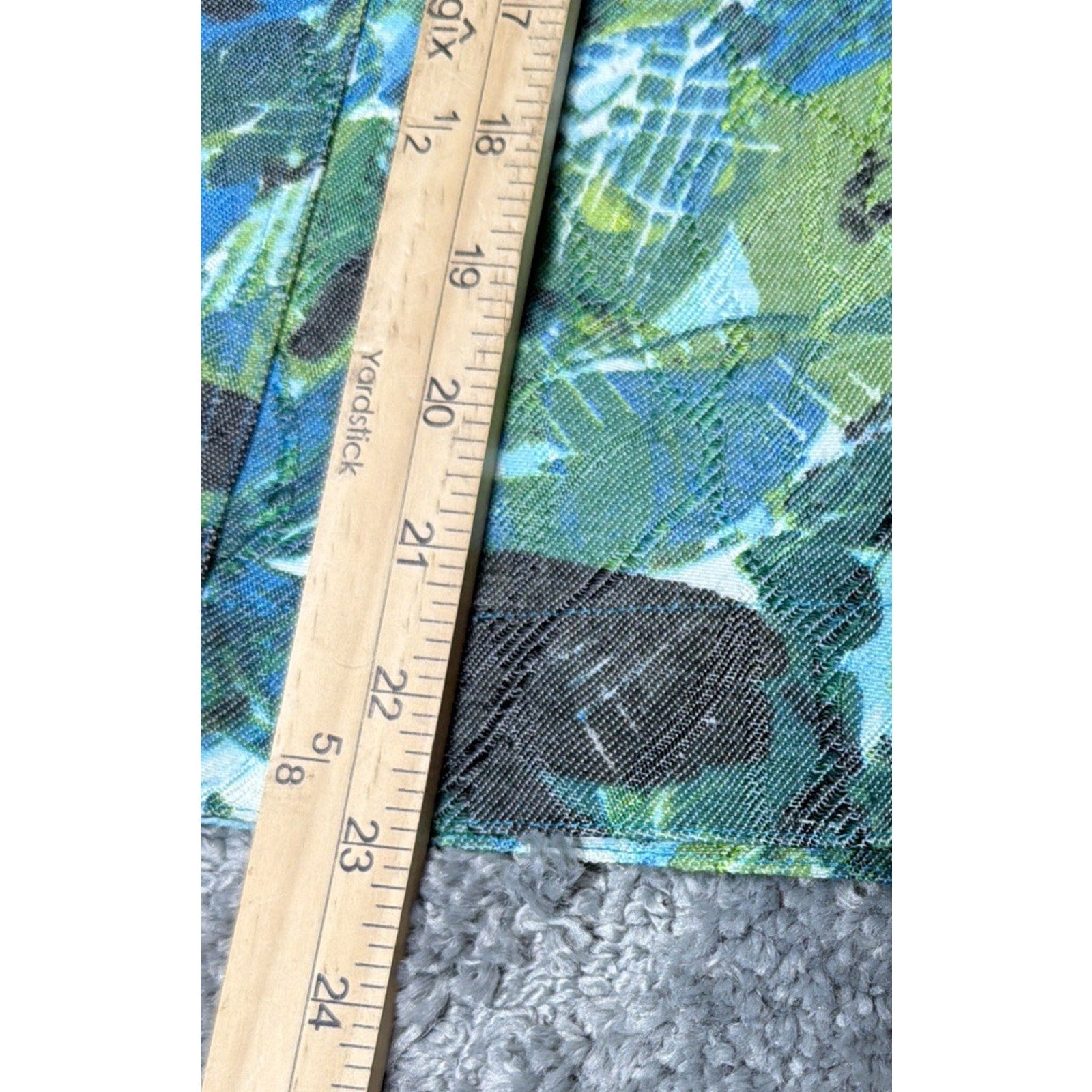 Women’s Chico's Snap Front Jacket Tropical Print Size 3 XL Blues & Greens