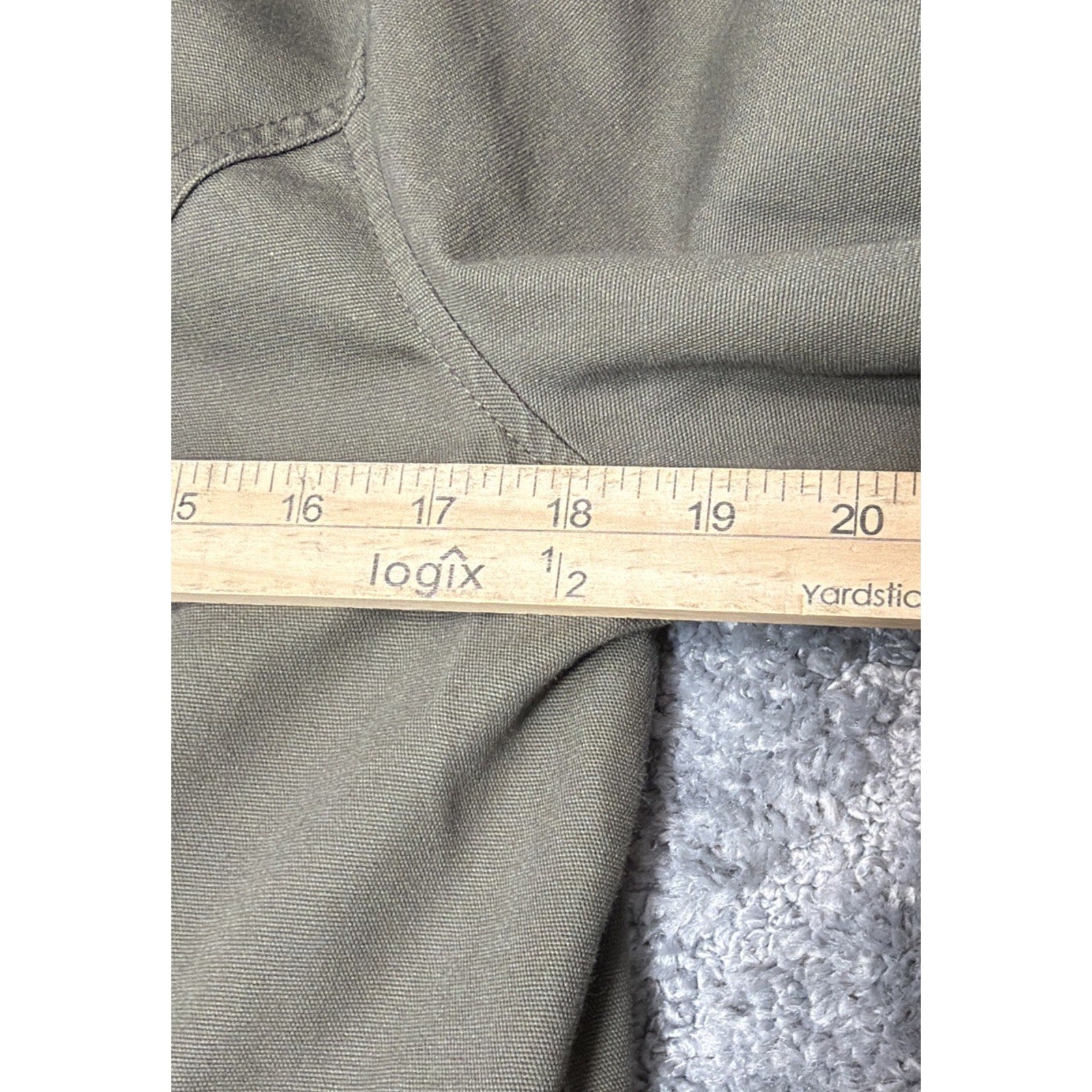 Women’s Maurices Army Green Hooded Jacket Lace Sleeves Back Detail M