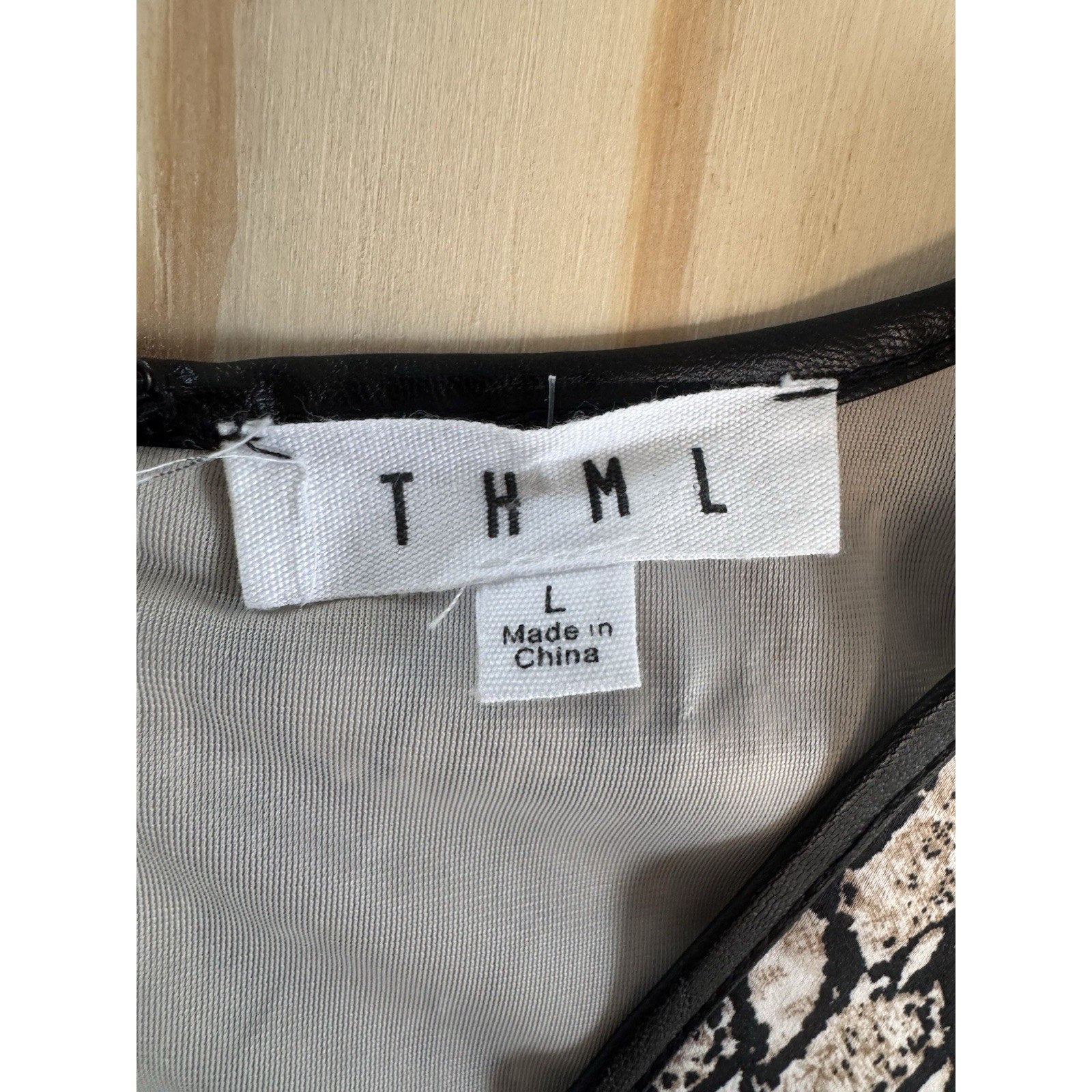 THML Tan and Black Snake Print Sleeveless Tie Waist Jumpsuit Size Small