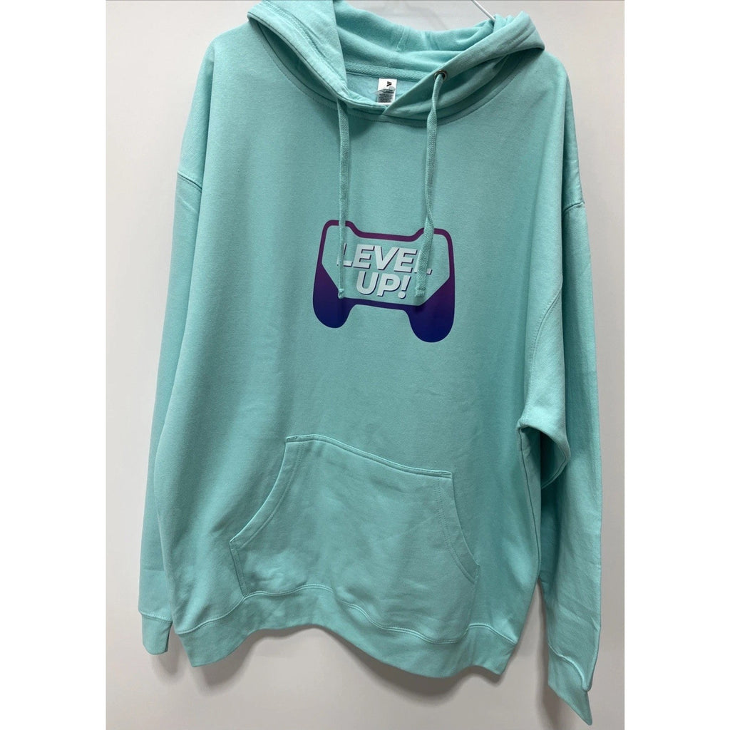 Independent Trading Company Unisex Graphic Fleece Hoodie in Teal size XL