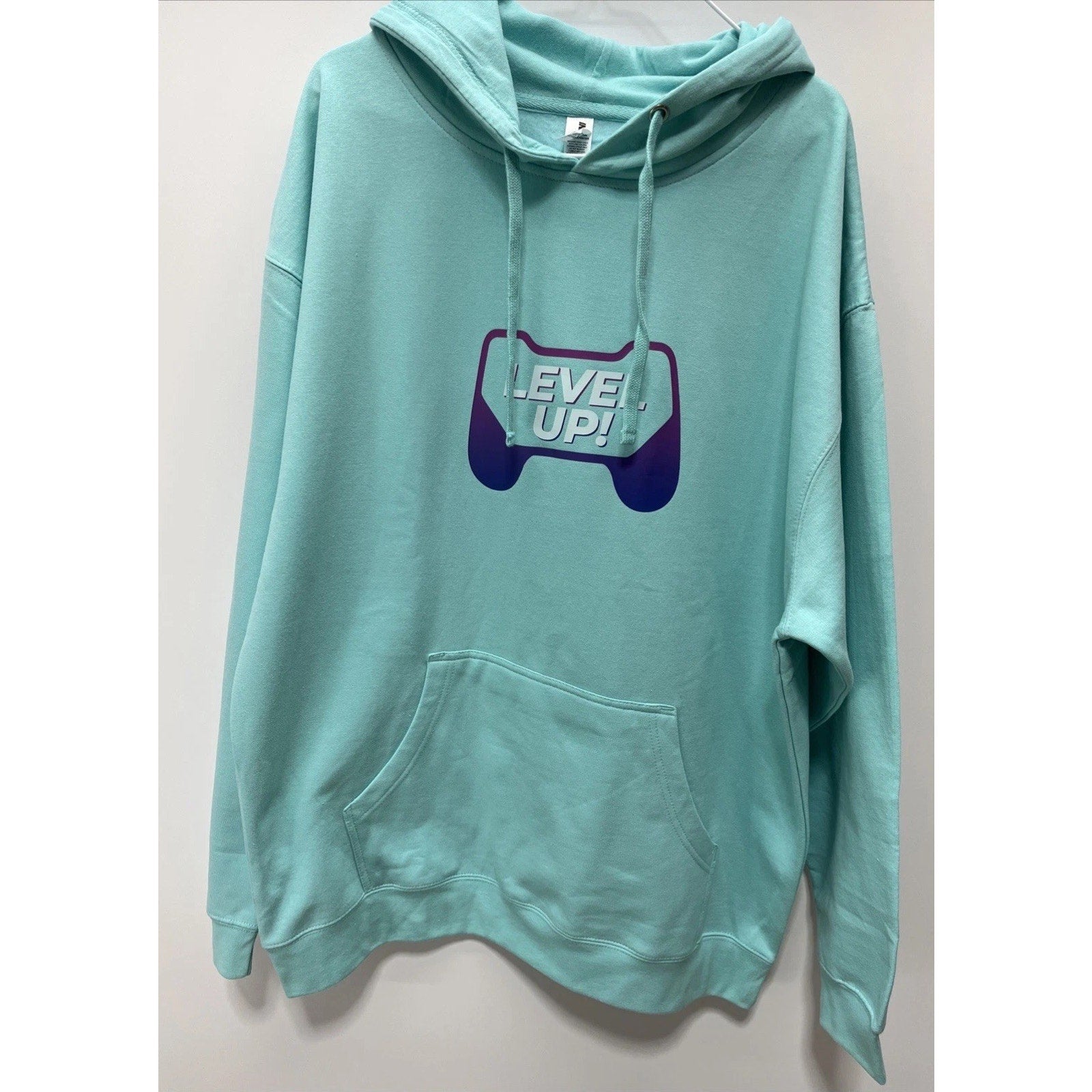 Independent Trading Company Unisex Graphic Fleece Hoodie in Teal size XL