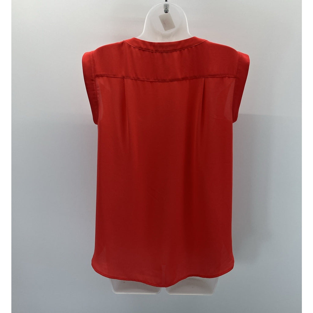 J Crew Top 2 Semi Sheer Shell Blouse Poppy Red