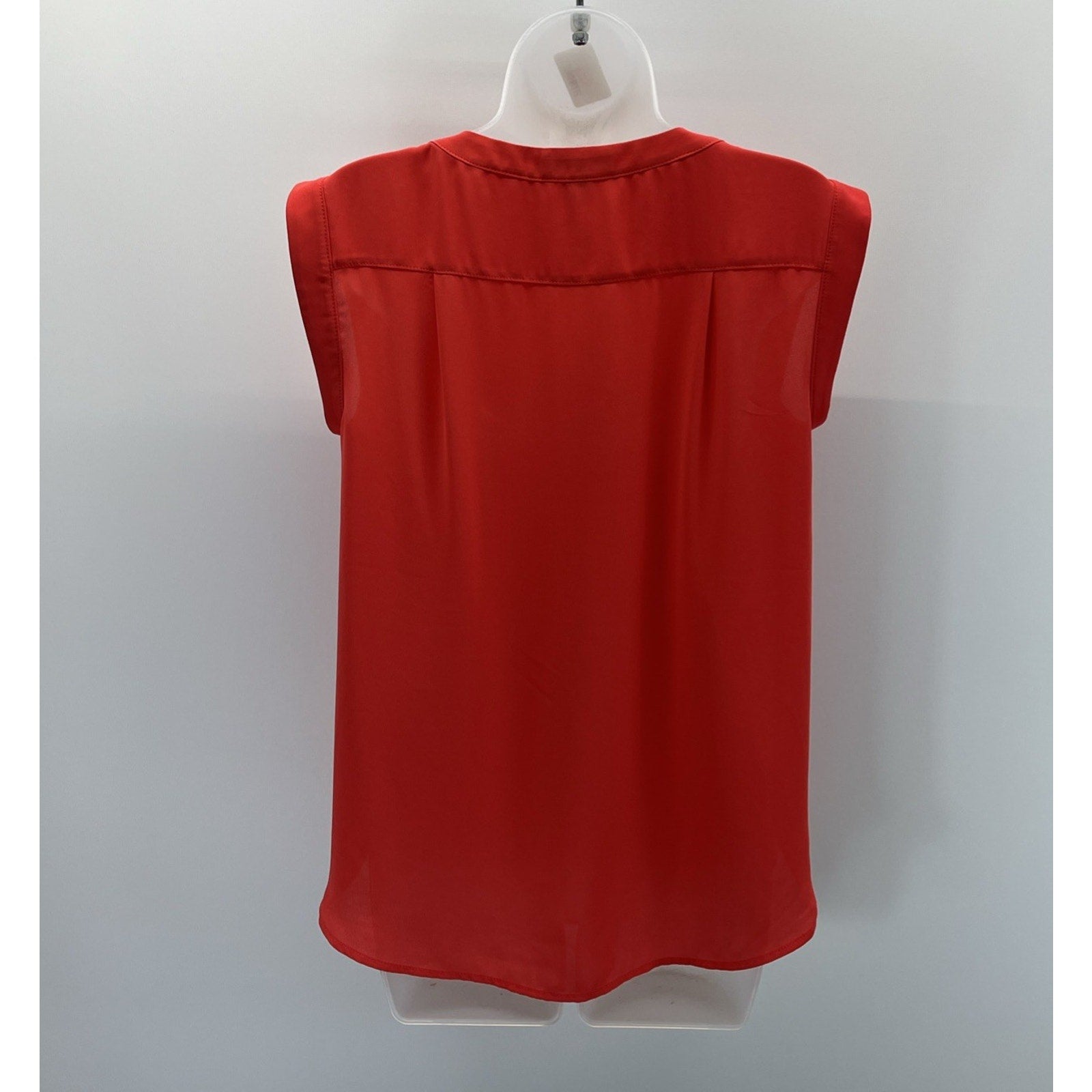 J Crew Top 2 Semi Sheer Shell Blouse Poppy Red