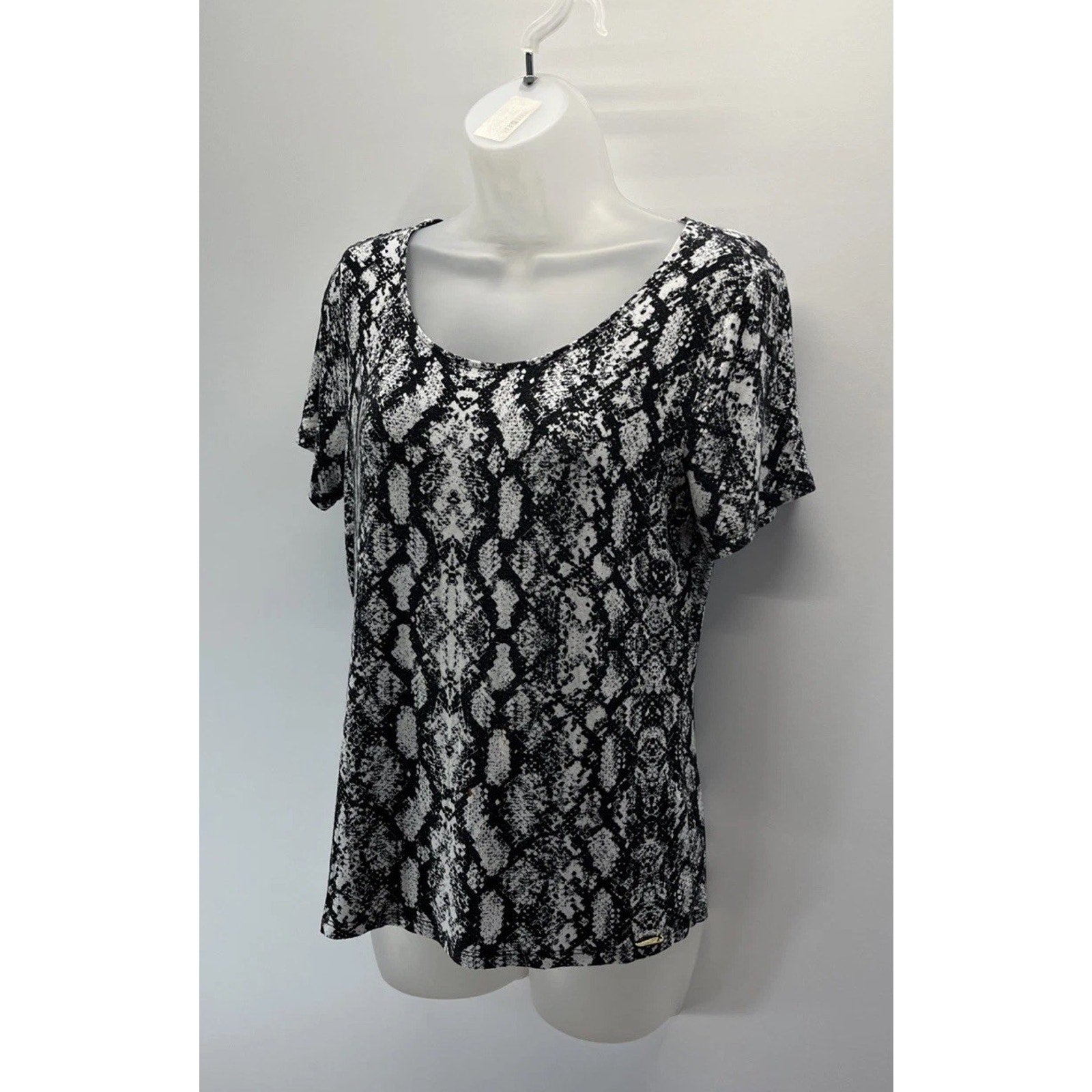 CK Calvin Klein Women Rayon Blend Blouse Top Shirt Crewneck Size Medium