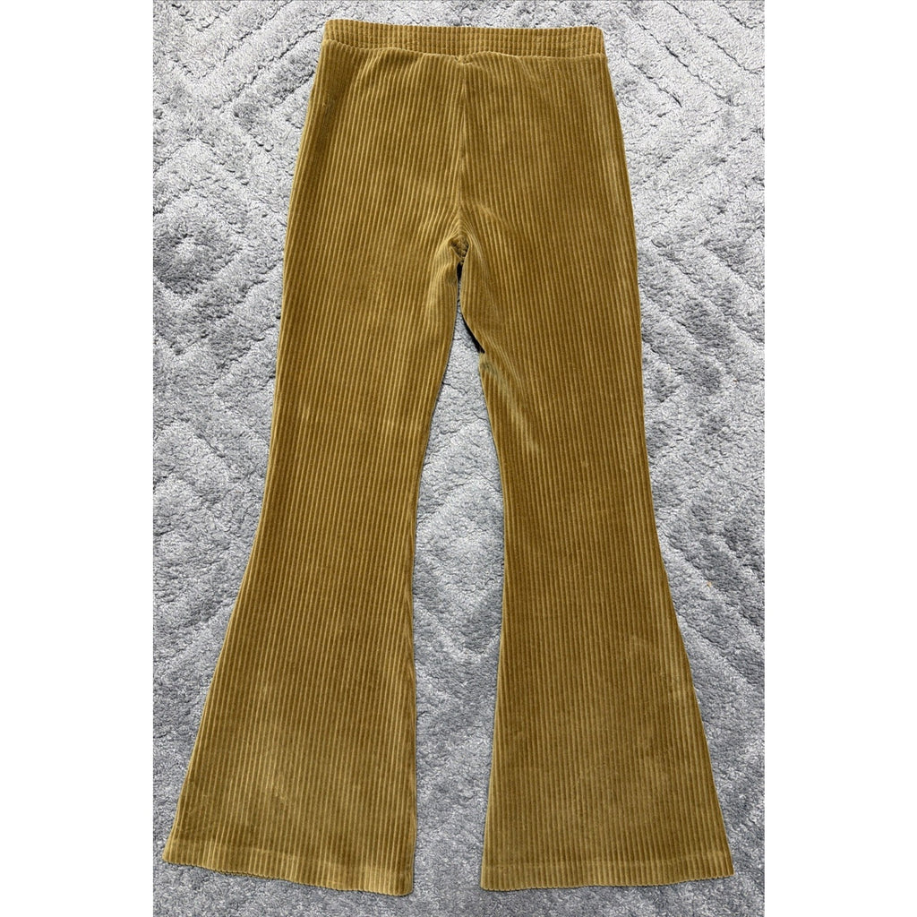 Aerie High Rise Groove On Rib Velour Flare Pants Size Large
