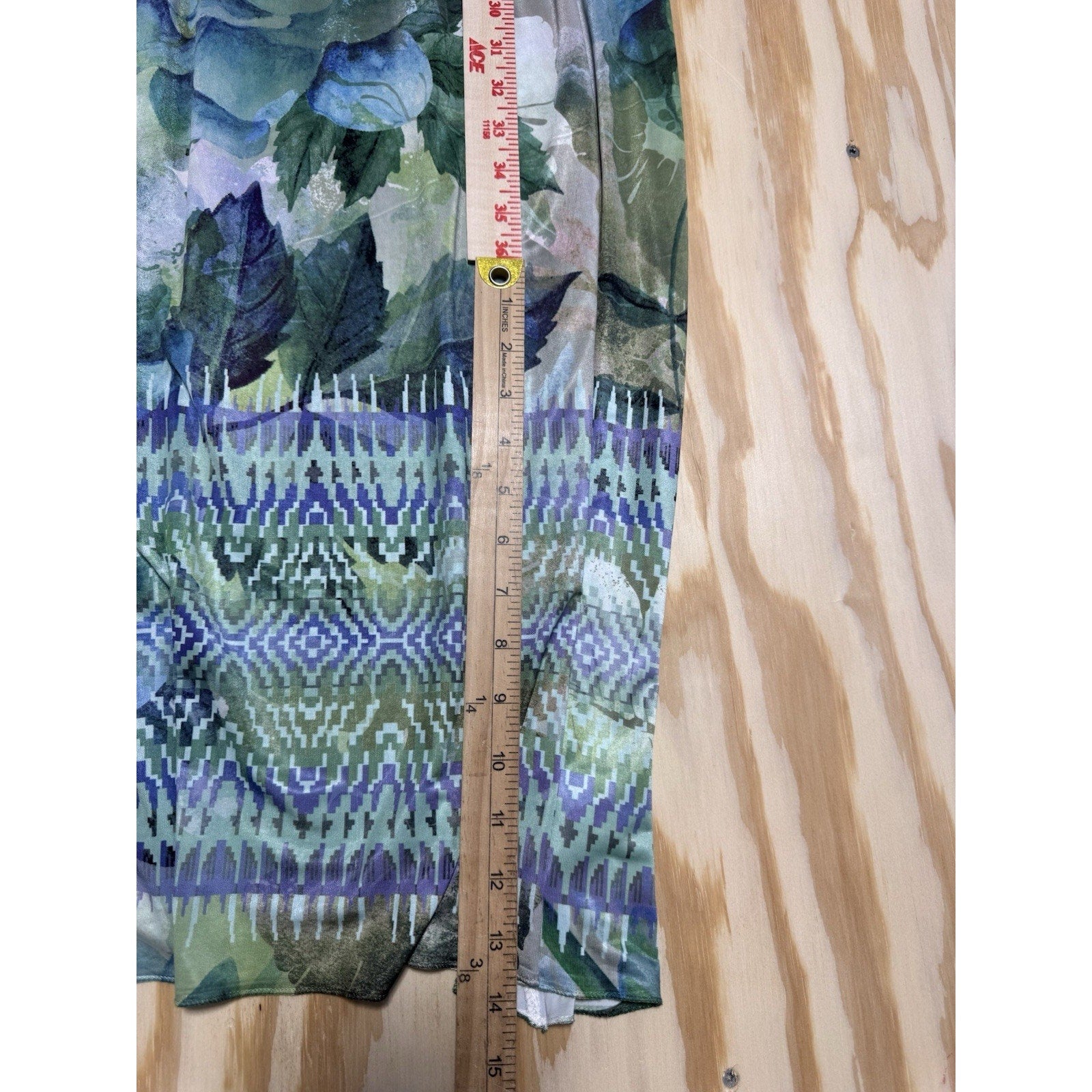 One World Live & Let Live SP Petite Maxi Dress Blue Green Beaded Boho