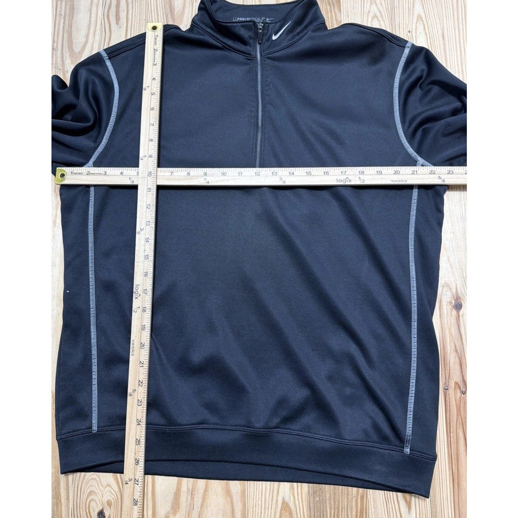 Nike Golf Tour Men's Medium 416574-010 Black Therma-Fit 1/4 Zip Pullover Shirt