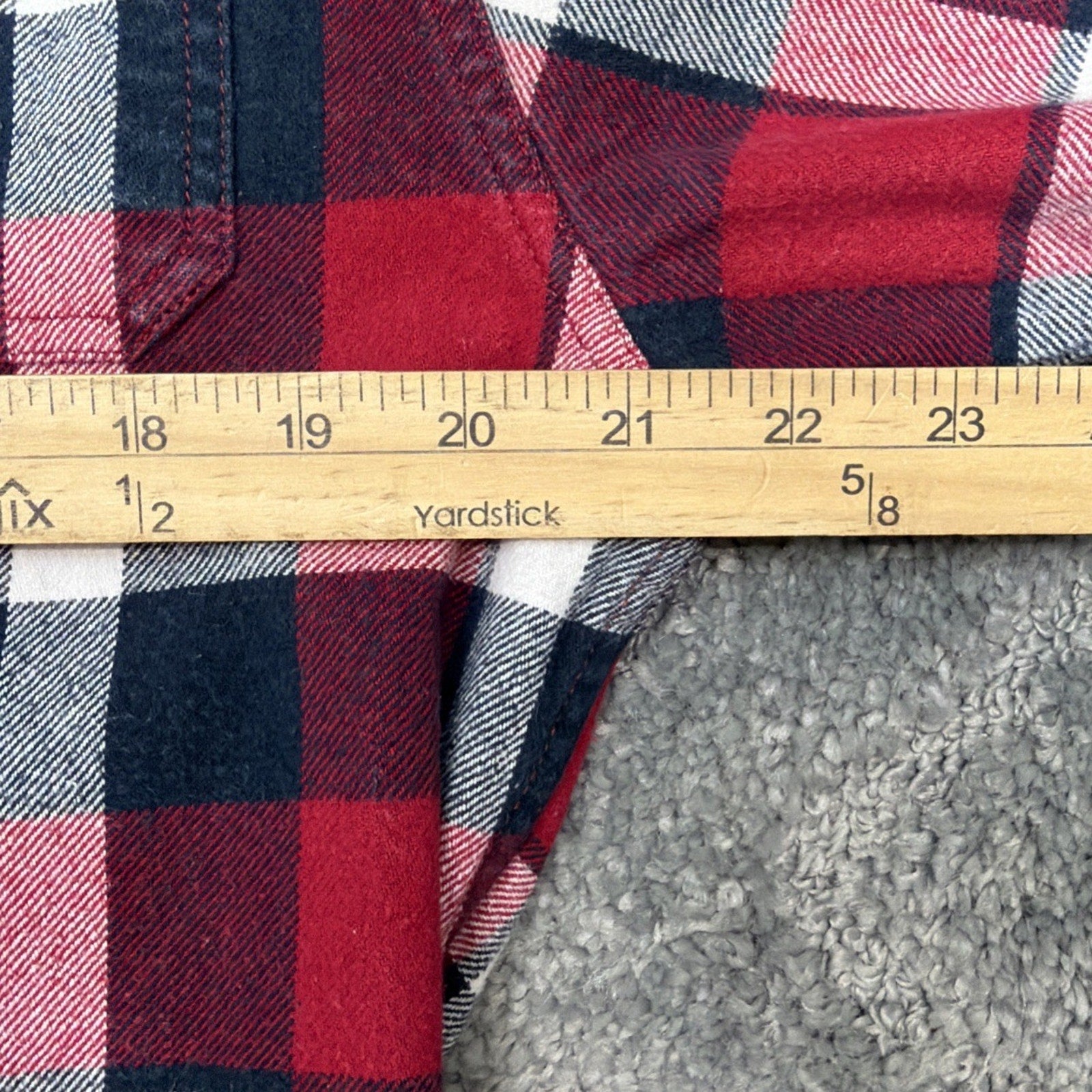 Jachs Shirt Mens Medium Flannel Red Black White Cotton Button Long Sleeve