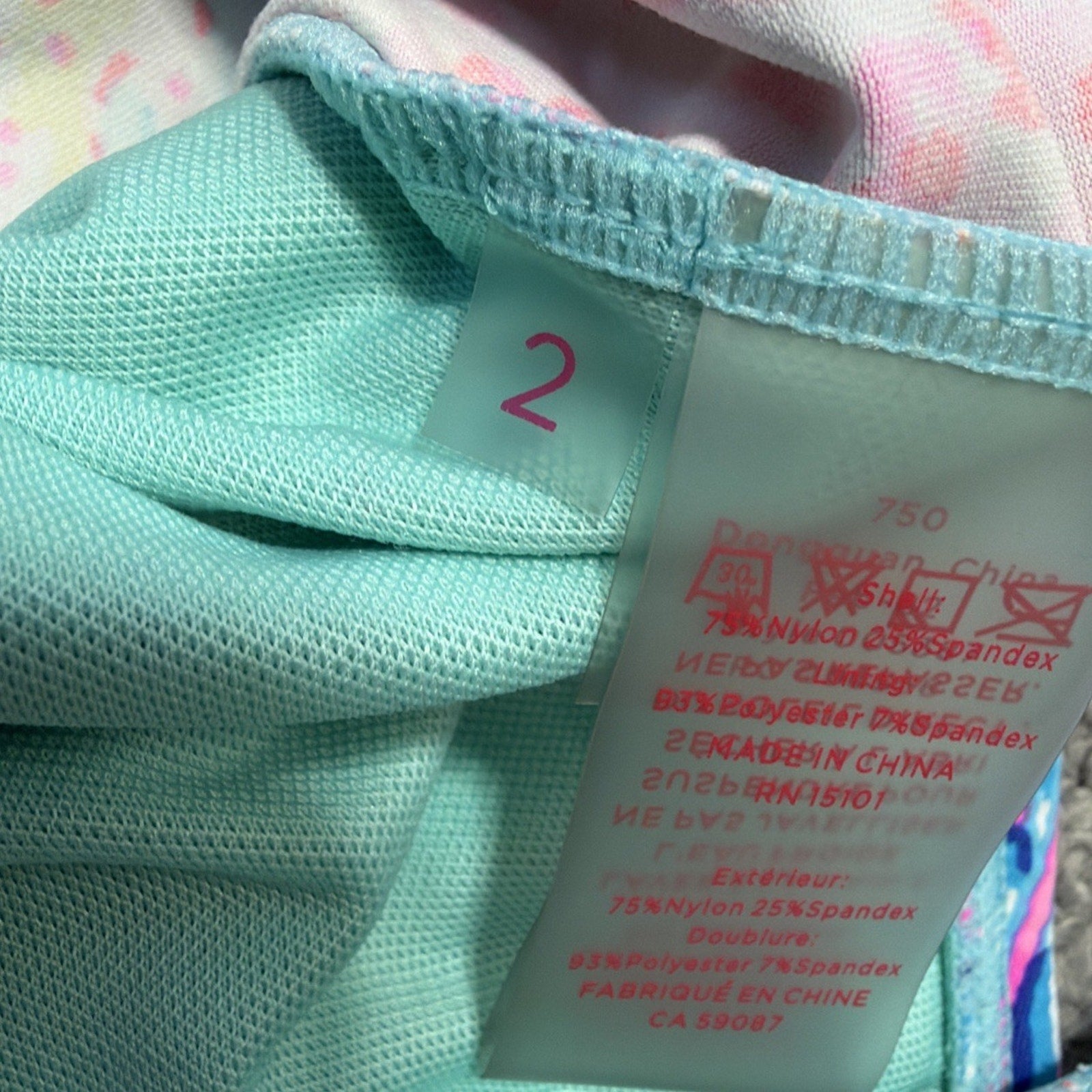 Lilly Pulitzer Tankini Top Womens 2 Pastel Coral Reef Print O Ring Swim Tank