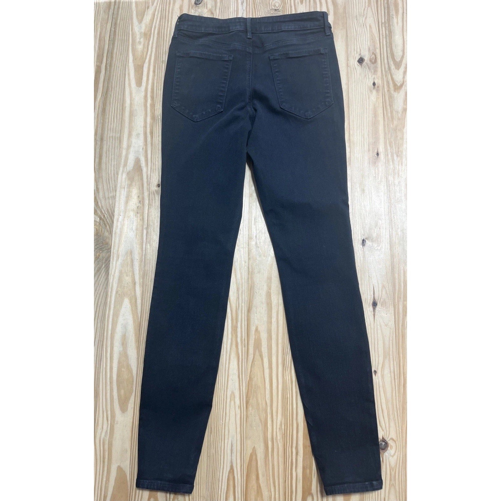Athleta Jeans Womens 12 Tall Black Skinny Stretch Denim Zip Pocket