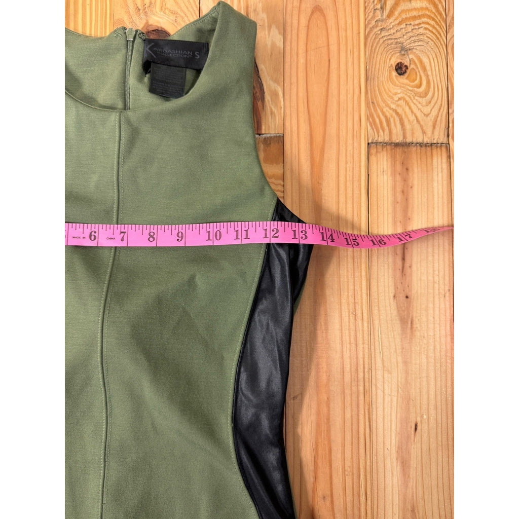 Kardashian Kollection Sleeveless Dress Women's Small Army Green with Black