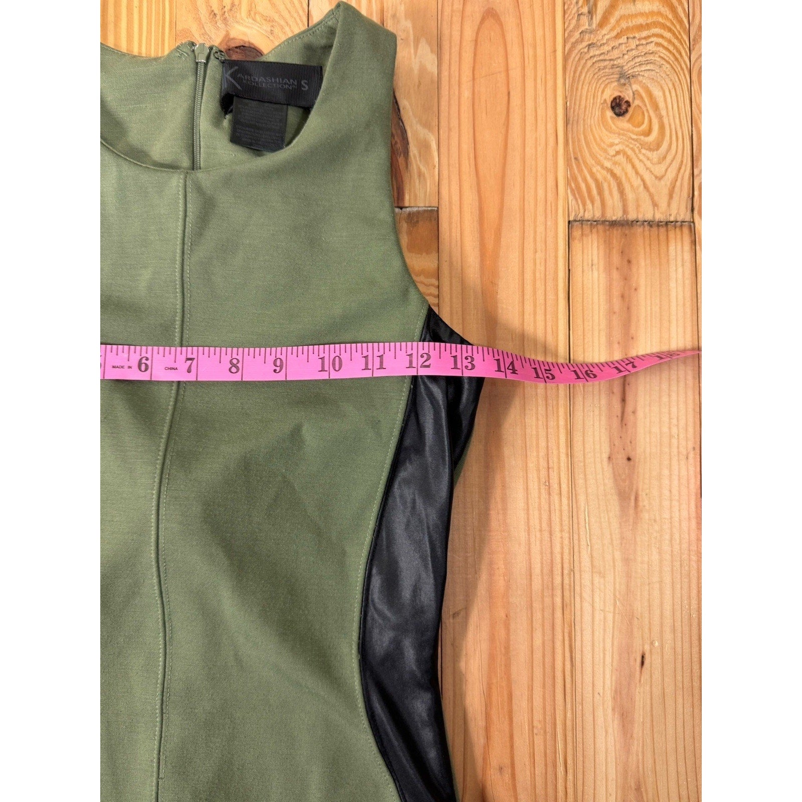 Kardashian Kollection Sleeveless Dress Women's Small Army Green with Black