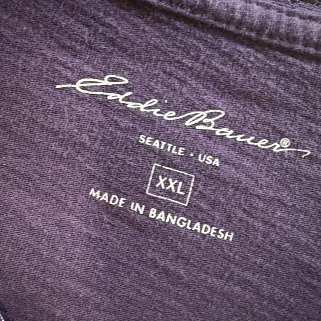 Eddie Bauer 2XL Womens Purple Vneck Lace Trim Blouse