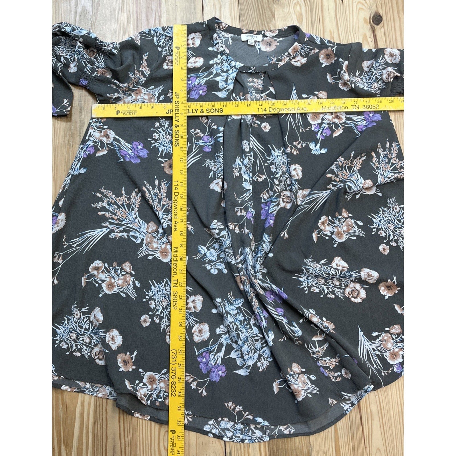 Umgee Dress Womens Large Tent Oversized Shift Boho Floral