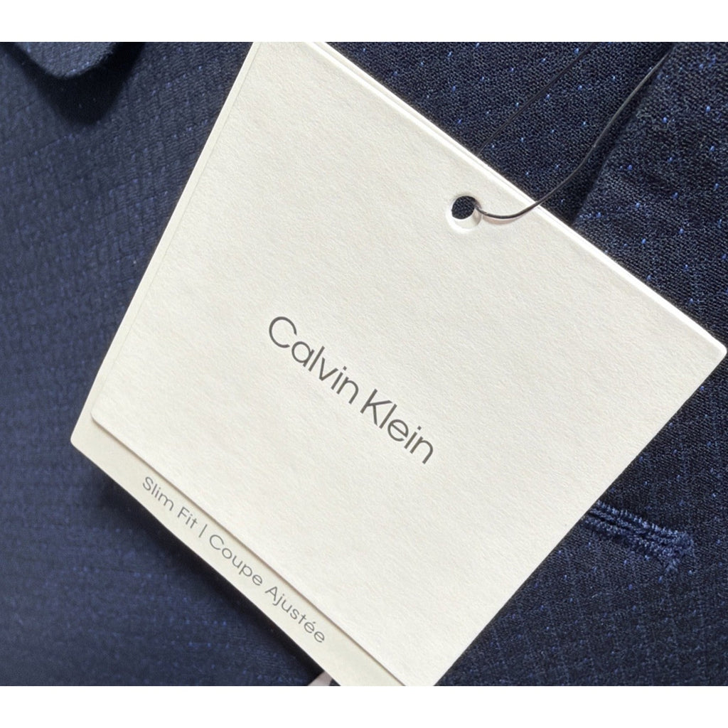 Calvin Klein Slim Fit Infinite Stretch Suit Jacket Mens 36 Short Navy NWT
